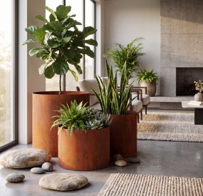 Corten Steel Outdoor Round Planter